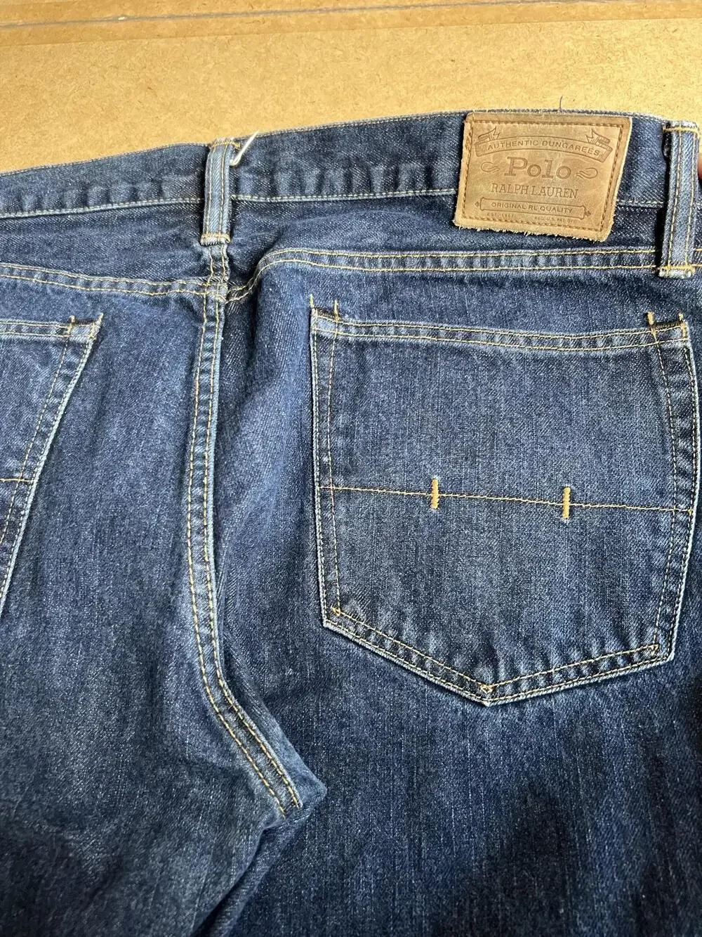 Polo Ralph Lauren Pants Mens 36 Blue Denim Straight Chino 5-Pocket Logo